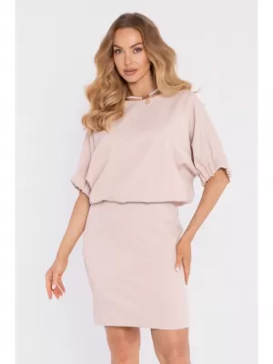 Dámske šaty MOE M904 LIGHT BEIGE