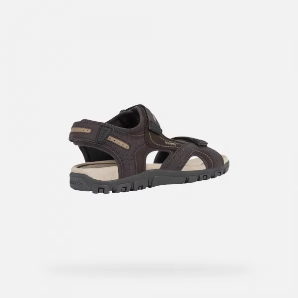  Pánske sandále GEOX UOMO SANDAL STRADA G003039 TMAVO HNEDÁ 