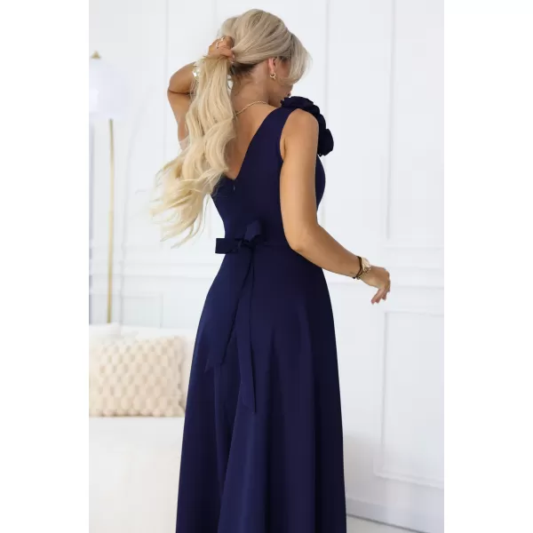  Dámske šaty NUMOCO 643-4 NÁMORNÁ MODRÁ 
