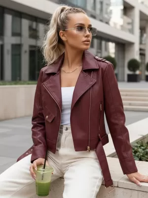 Dámska bunda DSTREET TY5649 BORDOVÁ