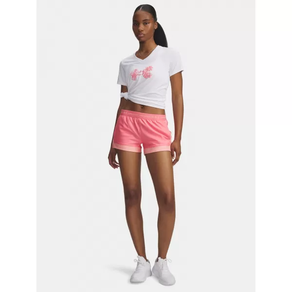  Dámske kraťasy UNDER ARMOUR TECH PLAY UP 3IN COLORBLOCK 6010875-600 RUŽOVÁ 