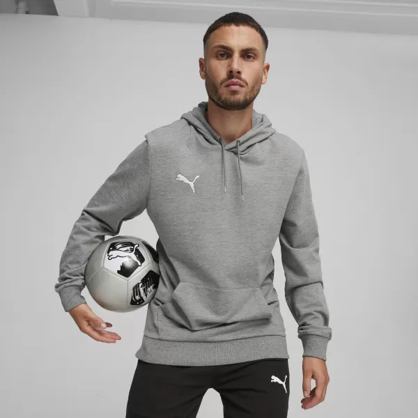  Pánska mikina PUMA TEAMGOAL CASUALS HOODY 658618_33 STREDNE ŠEDÁ VRES/BIELA 