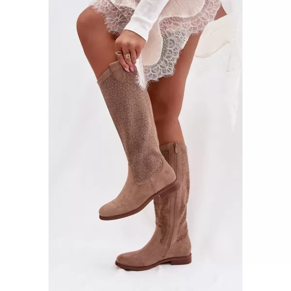  Dámske čižmy S.BARSKI HY61-8022 BEIGE 