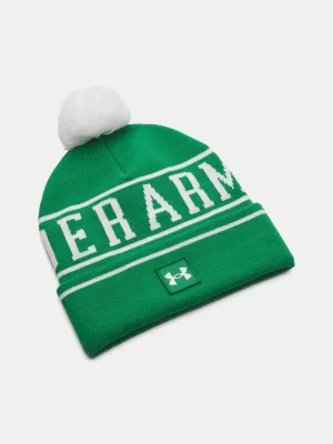 Pánska čiapka UNDER ARMOUR M HALFTIME POM BEANIE 1386634-305 ZELENÁ