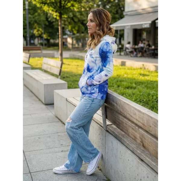  Dámska mikina na zips premium ALTISPORT VOJ/ALW127MI02 MODRÁ/FIALOVÁ 
