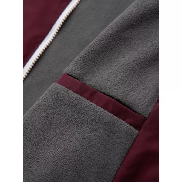  Pánska bunda OMBRE OM-JANP-0242 BURGUNDY-GRAY 