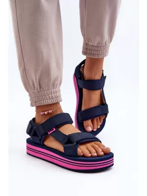 Dámske sandále LEE COOPER LCW-24-05-2753L NAVY/FUCHSIA