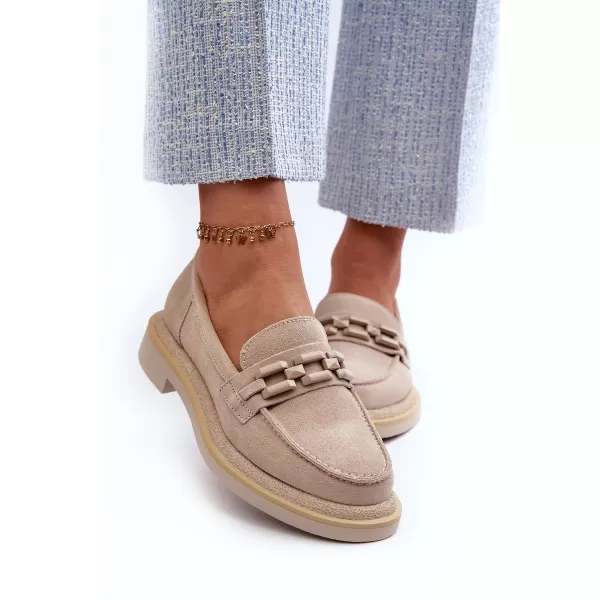  Dámske mokasíny S.BARSKI HX52-222 BEIGE 