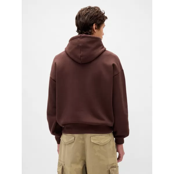  Pánska mikina GAP HEAVYWEIGHT LOGO HOODIE PULLOVER 823104-04 DARK BROWN 