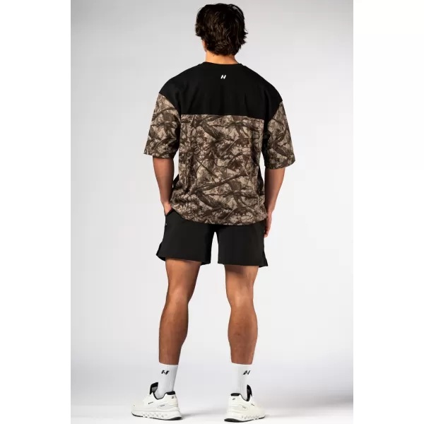  Oversized tričko POWER 898 SVETLO HNEDÁ CAMO Nebbia 