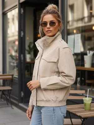 Dámska bunda DSTREET TY5653 BÉŽOVÁ