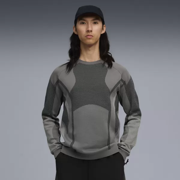  Pánska mikina PUMA X SAN SAN GEAR KNIT LS 632549-08 STUDENÁ STREDNE ŠEDÁ 