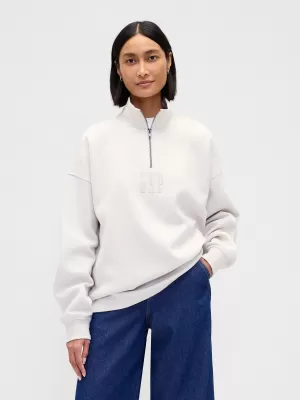 Mikina GAP CORP LOGO HALF ZIP 873446-00 REGULAR GREY
