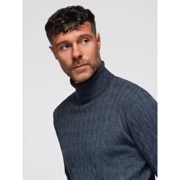  Pánsky sveter OMBRE OM-SWTN-0157 NÁMORNÍCKA MODRÁ 