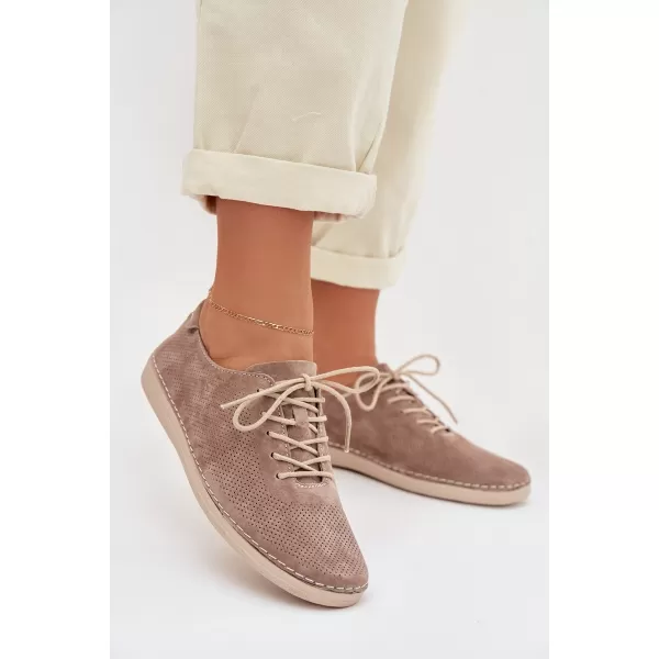  Dámske topánky S.BARSKI LR61-7080 DARK BEIGE 