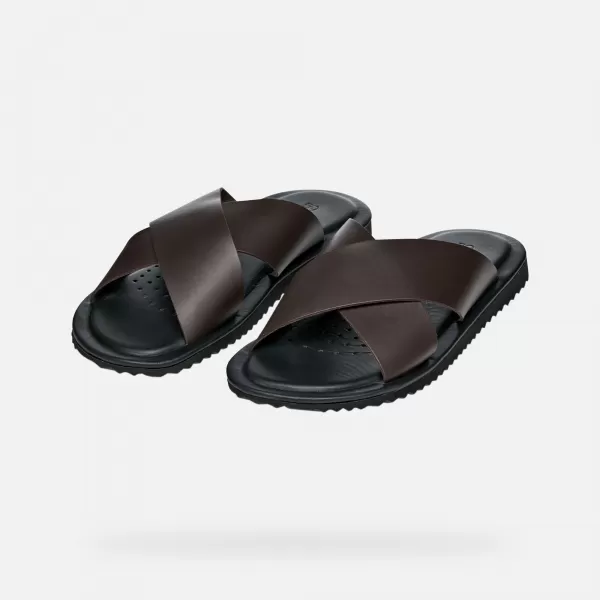  Pánske šľapky GEOX ERICE G002619 ČIERNA 