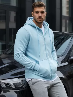 Pánska mikina DSTREET BX4246 SVETLO MODRÁ
