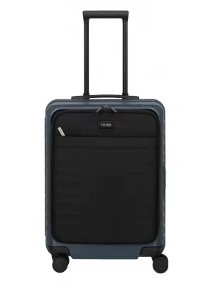 Palubný kufor TITAN Overseas S Front pocket POLNOČNÁ MODRÁ