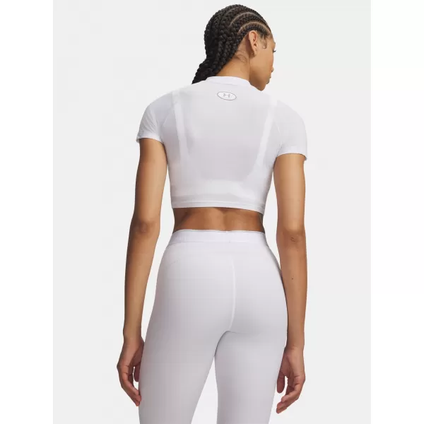  Dámske tričko UNDER ARMOUR HEATGEAR ELITE CROP MCK SS 6014710-100 BIELA 