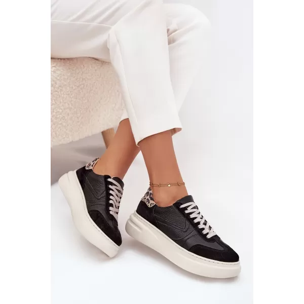  Dámske tenisky ZAZOO N1263 BEIGE/BLACK 