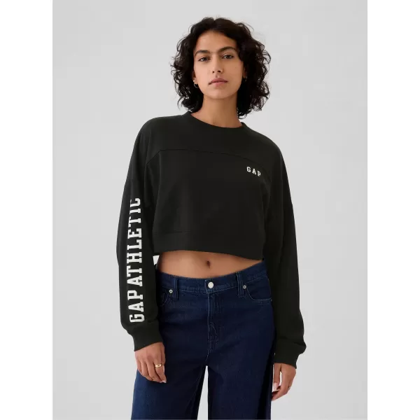  Dámska mikina GAP DROP SHOULDER SUPER CROP SWEATSHIRT 498952-02 TRUE BLACK 