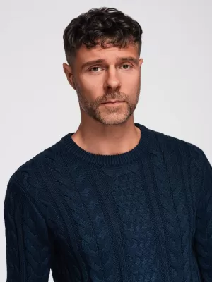 Pánsky sveter OMBRE OM-SWSW-0173 NÁMORNÍCKA MODRÁ