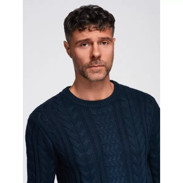  Pánsky sveter OMBRE OM-SWSW-0173 NÁMORNÍCKA MODRÁ 