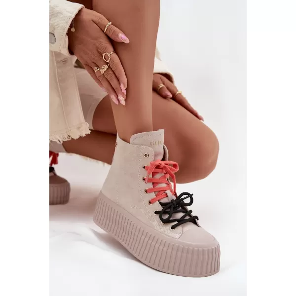  Dámske topánky GOE SS2N4047 BEIGE 
