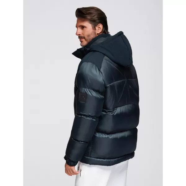  Pánska bunda OMBRE OM-JAHP-0237 NÁMORNÍCKA MODRÁ 