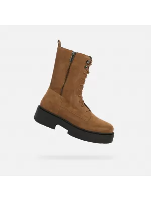 Dámske členkové čižmy GEOX SPHERICA EC7 G004252 HNEDÁ