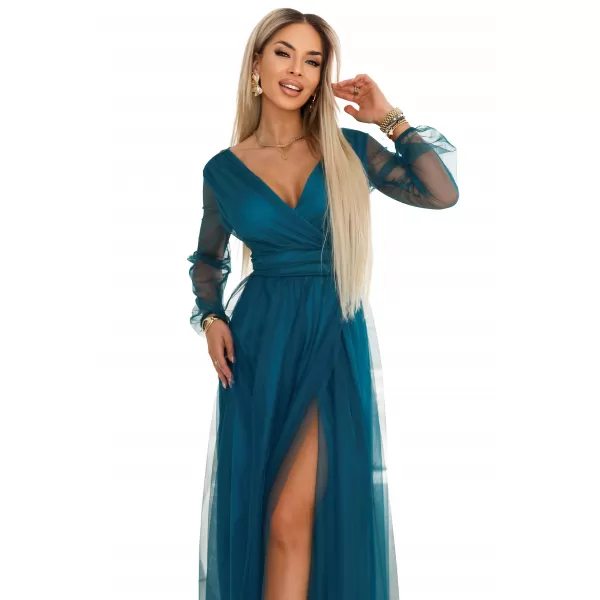  Dámske šaty NUMOCO 664-2 FĽAŠKOVO ZELENÁ 