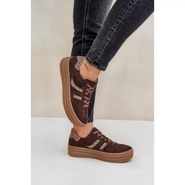  Dámske topánky ZAZOO N1176 BROWN/BEIGE 