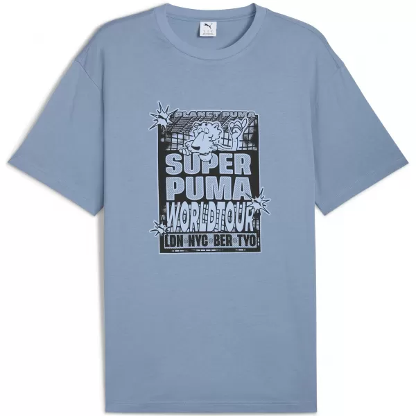  Pánske tričko PUMA GRAPHIC WORLD TOUR TEE 632112-34 CHLADNÁ MODRÁ 