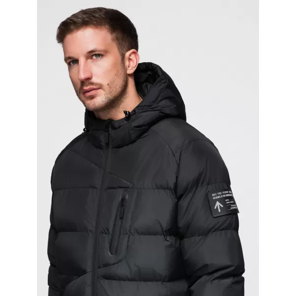  Pánska bunda OMBRE OM-JAHP-0302 ČIERNA 