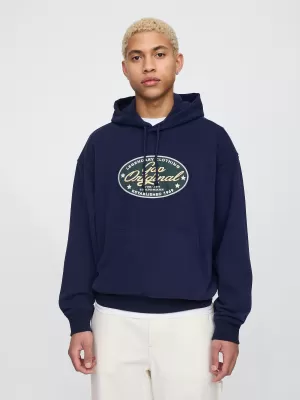 Pánska mikina GAP LOGO PULLOVER HOODIE 744731-00 NAVY UNIFORM