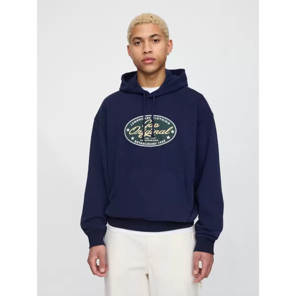  Pánska mikina GAP LOGO PULLOVER HOODIE 744731-00 NAVY UNIFORM 