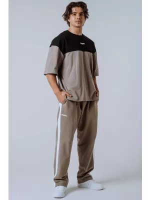 Oversized tričko POWER 898 LIGHT BROWN ASH Nebbia