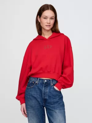 Dámska mikina GAP CROPPED LOGO PULLOVER HOODIE 841725-12 TOMATO SAUCE