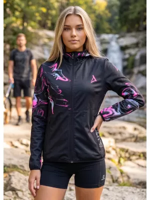 Dámska softshellová bunda premium ALTISPORT VOJ/ALW064JACK01 ČIERNORUŽOVÁ