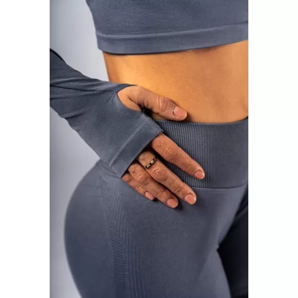  Bezšvový crop top s dlhými rukávmi POWER 892 GREY Nebbia 
