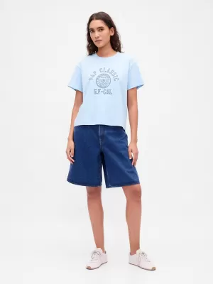 Dámske tričko GAP LOGO TEE 833101-00 LIGHT BLUE SHADOW