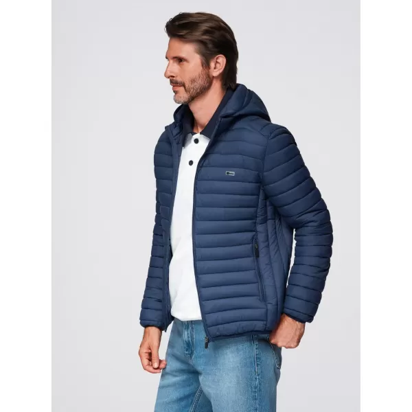  Pánska bunda OMBRE OM-JALP-0295 BLUE MODRÁ 