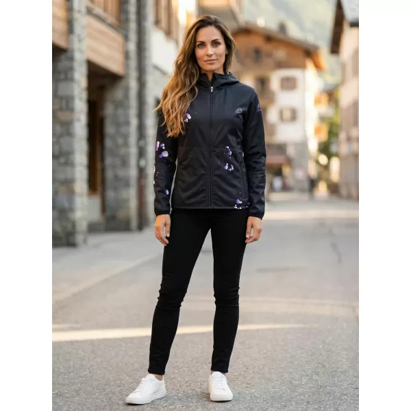  Dámska softshellová bunda premium ALTISPORT VOJ/ALW077JACK01 ČIERNA/FIALOVÁ 