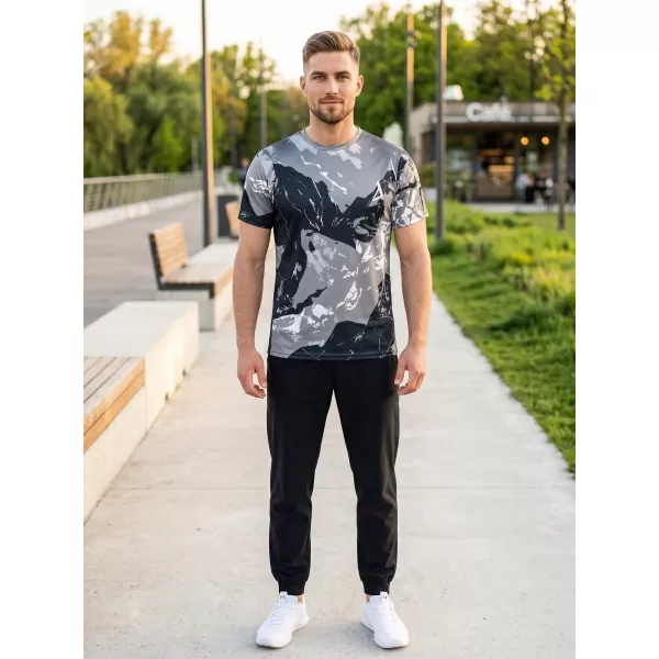  Pánske tričko premium ALTISPORT VOJ/ALM131TR01 SIVÁ/ČIERNA 