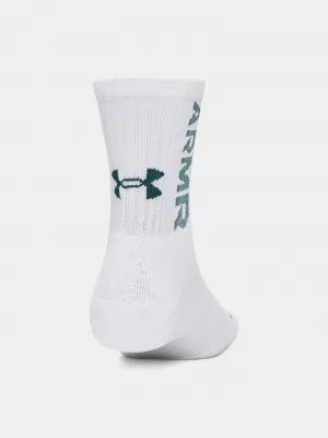 Ponožky UNDER ARMOUR UA 3-MAKER 3PK MID-CREW 1373084-106 BIELA