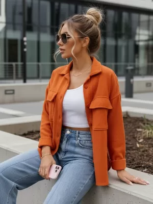 Dámska bunda DSTREET TY3510 ORANŽOVÁ