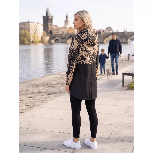  Dámska bunda KIXMI ZIANA ČIERNA/BÉŽOVÁ 