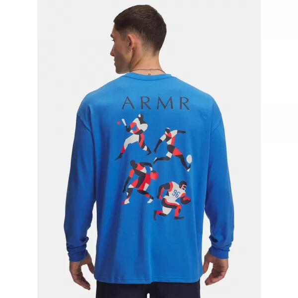  Pánske tričko UNDER ARMOUR UA HWT MODERN SPORT OS LS 6004885-402 MODRÁ 