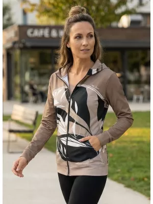 Dámska mikina na zips premium ALTISPORT VOJ/ALW128MI02 KÁVOVÁ