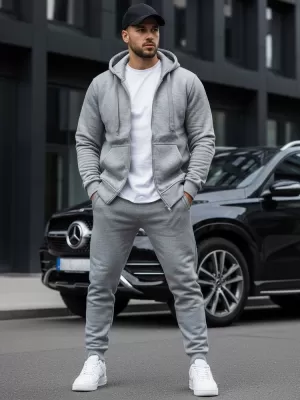 Pánska mikina DSTREET BX2412 SVETLO ŠEDÁ